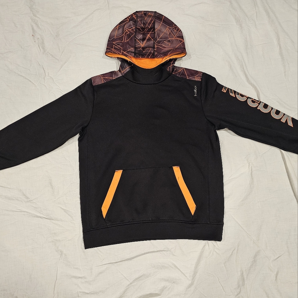 Reebok Boys Black and Orange Hoodie